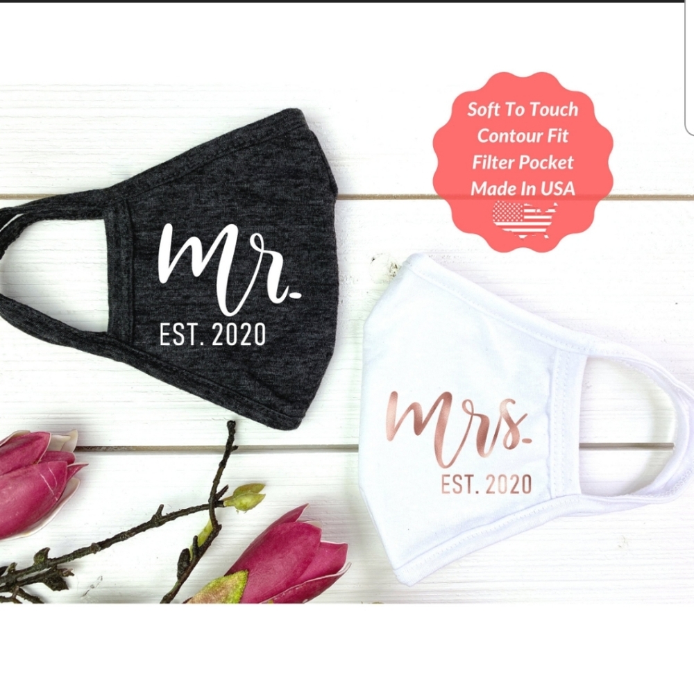 Mr. & Mrs. Bride & Groom Custom Masks